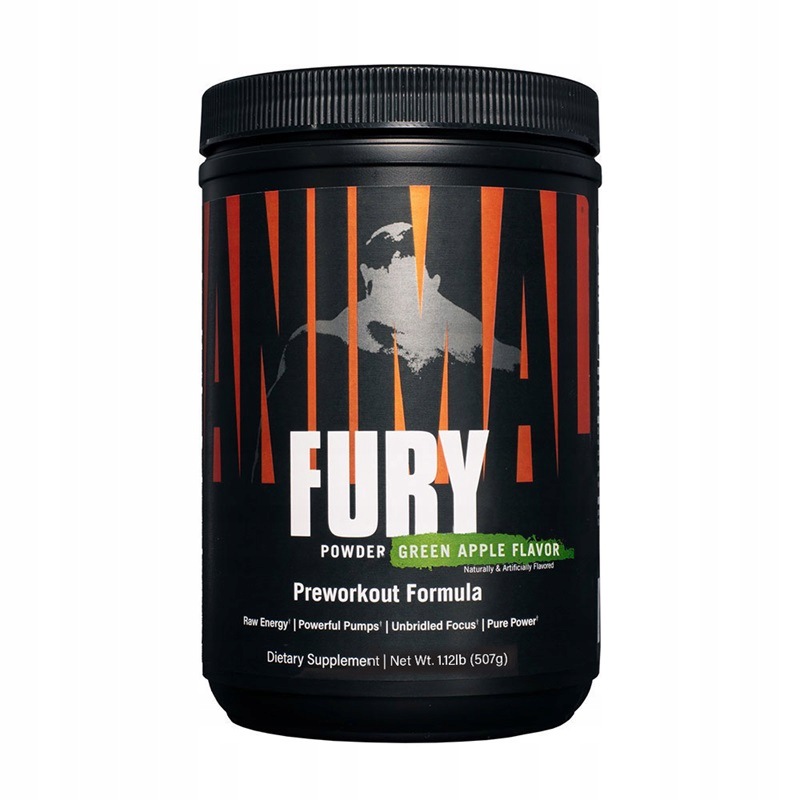Universal Nutrition Animal Fury Green Apple prášek 495 g