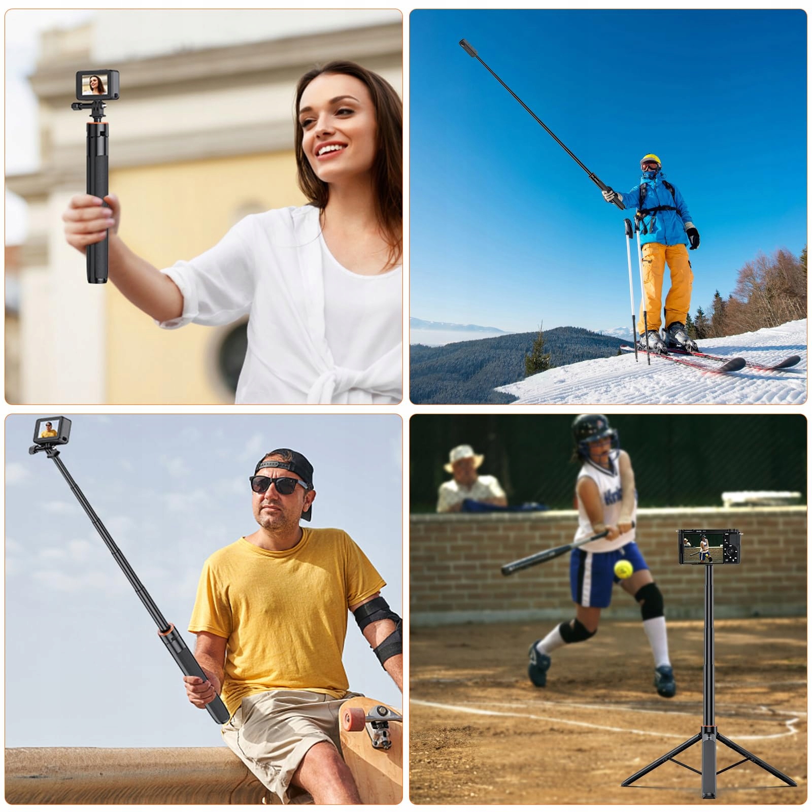 VRIG Statyw TP-21 140cm Lekki Teleskopowy Do Selfie Insta360 Kamera Akcji — miniatura 8