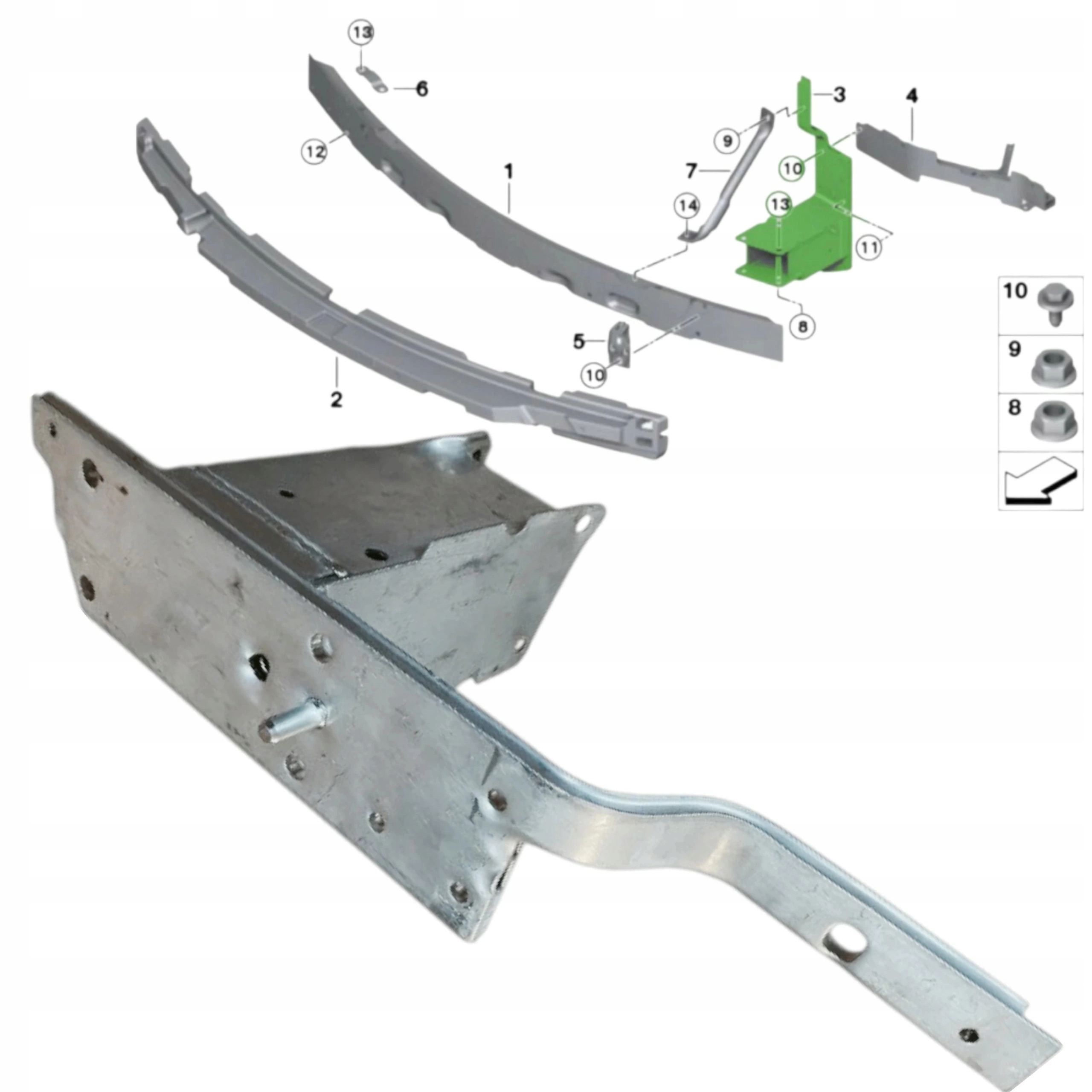 Bmw X5 F15 X6 F16 51647294508 2013- Pravá Sterfa zesílení nosníku