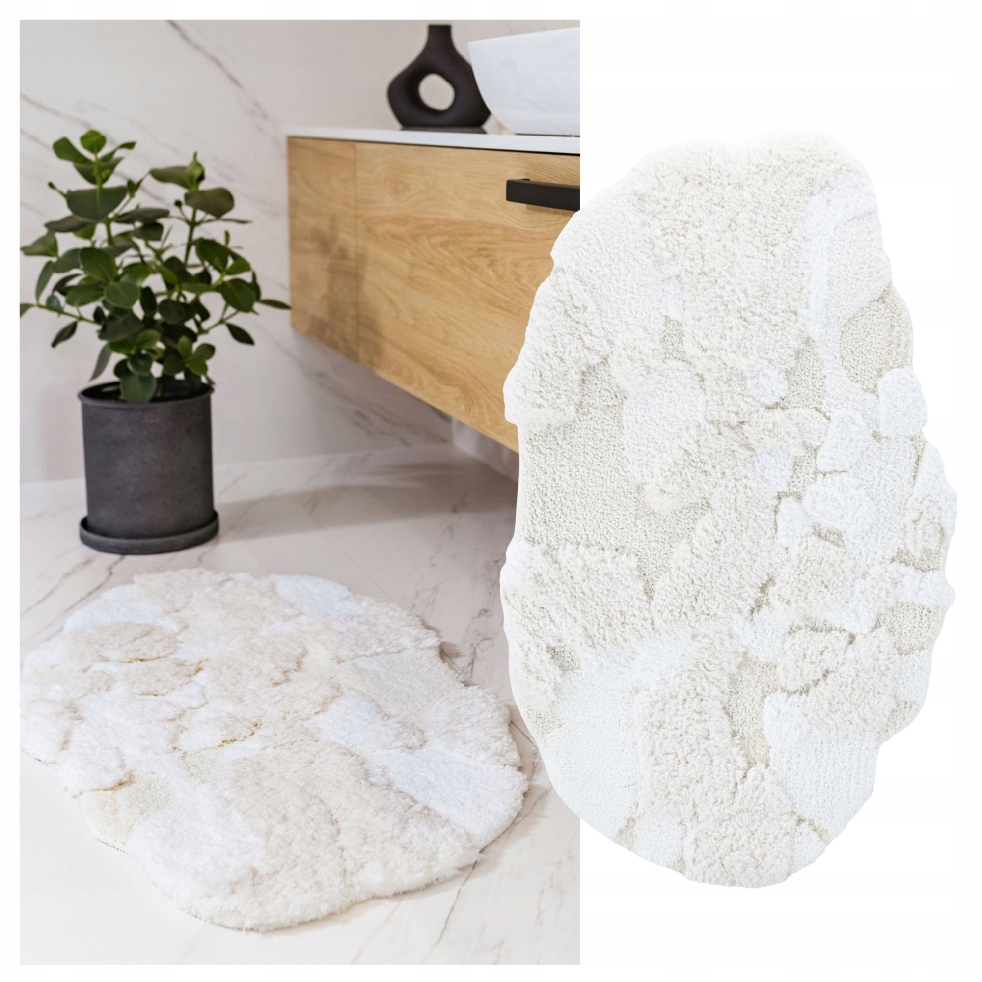 Koupelnový koberec velký nadýchaný 60x100 Měkký protiskluzový na praní Růžový