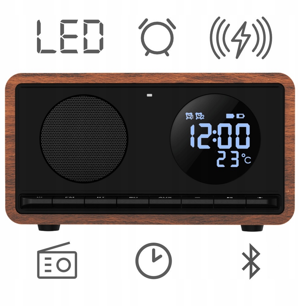 Radio Kuchenne Radiobudzik Bluetooth Ładowarka Indukcja Manta RIMINI RDI912 EAN (GTIN) 5902510679590