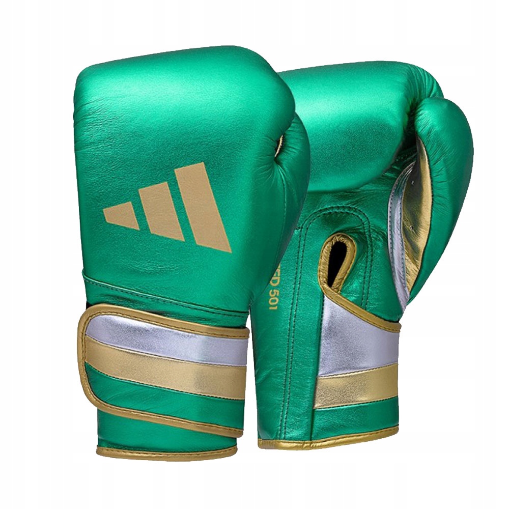 Boxerské rukavice Adidas Speed 501 Zelená/Zlatá Hmotnost: 14 Oz