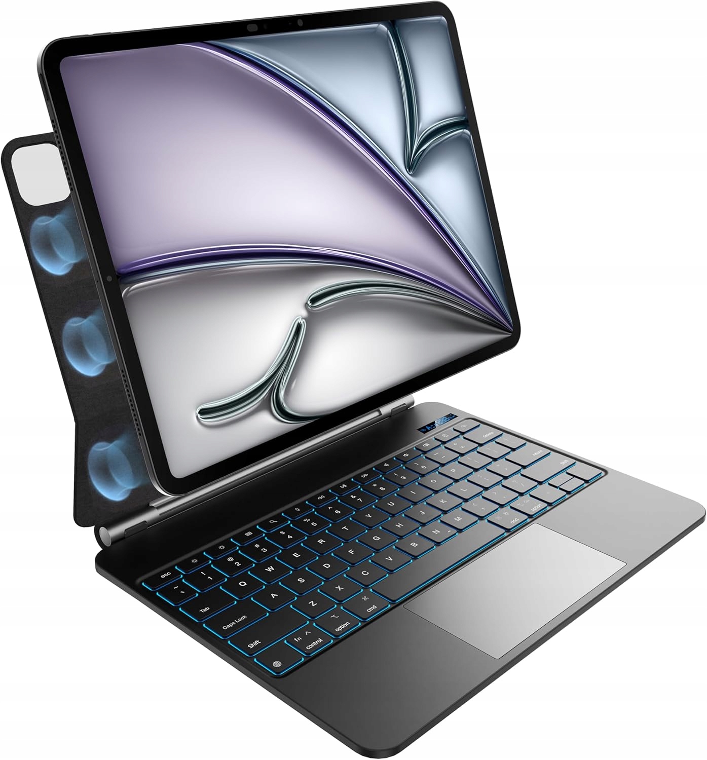 Pouzdro s klávesnicí pro iPad Air 13 Pro 12,9 Nimin Qwertz, černé, podsvícené