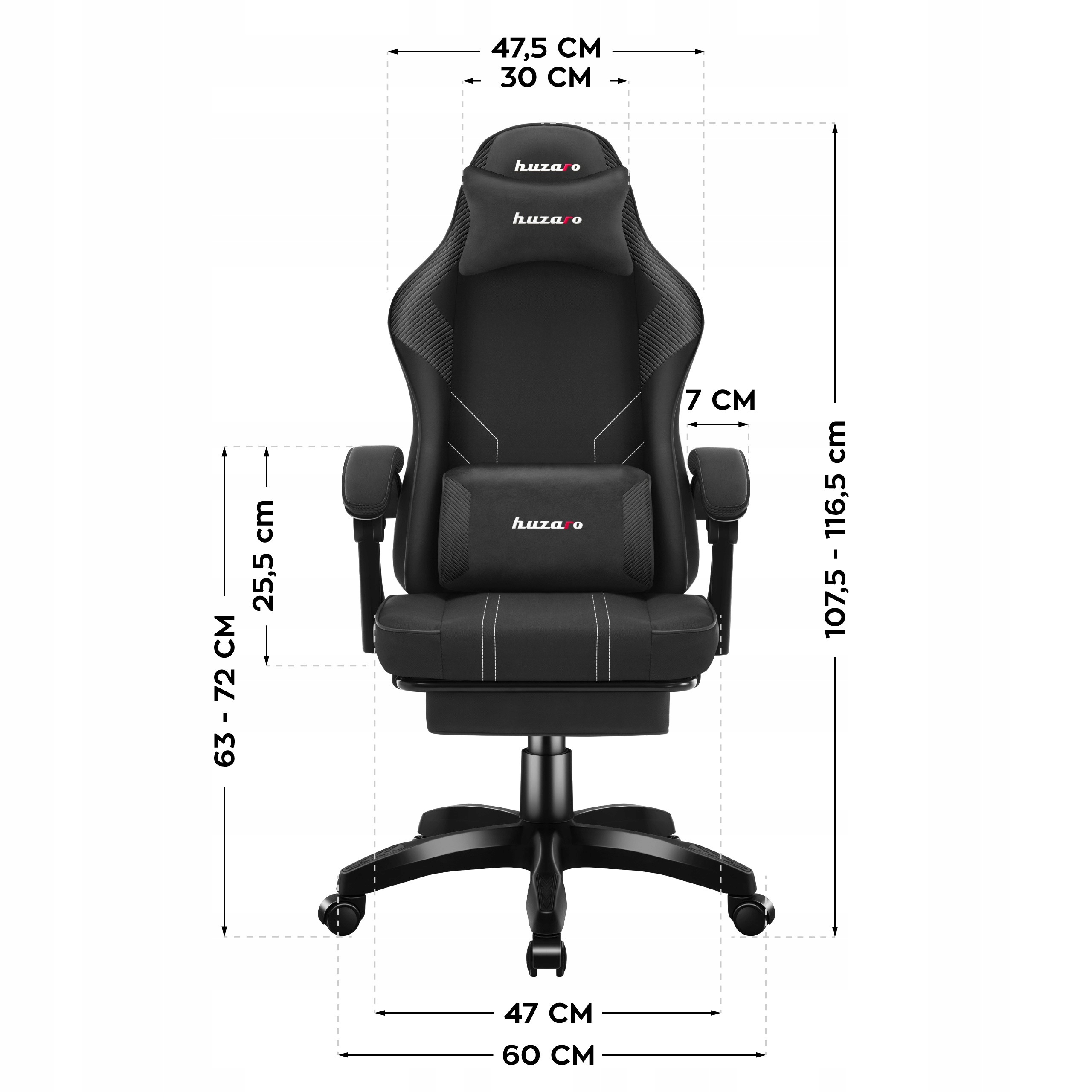 ПОВОРОТНЕ ІГРОВЕ КРІСЛО GAMER Huzaro Force 3.7 Carbon Black З ПІДНІЖКОЮ EAN (GTIN) 5903796018998