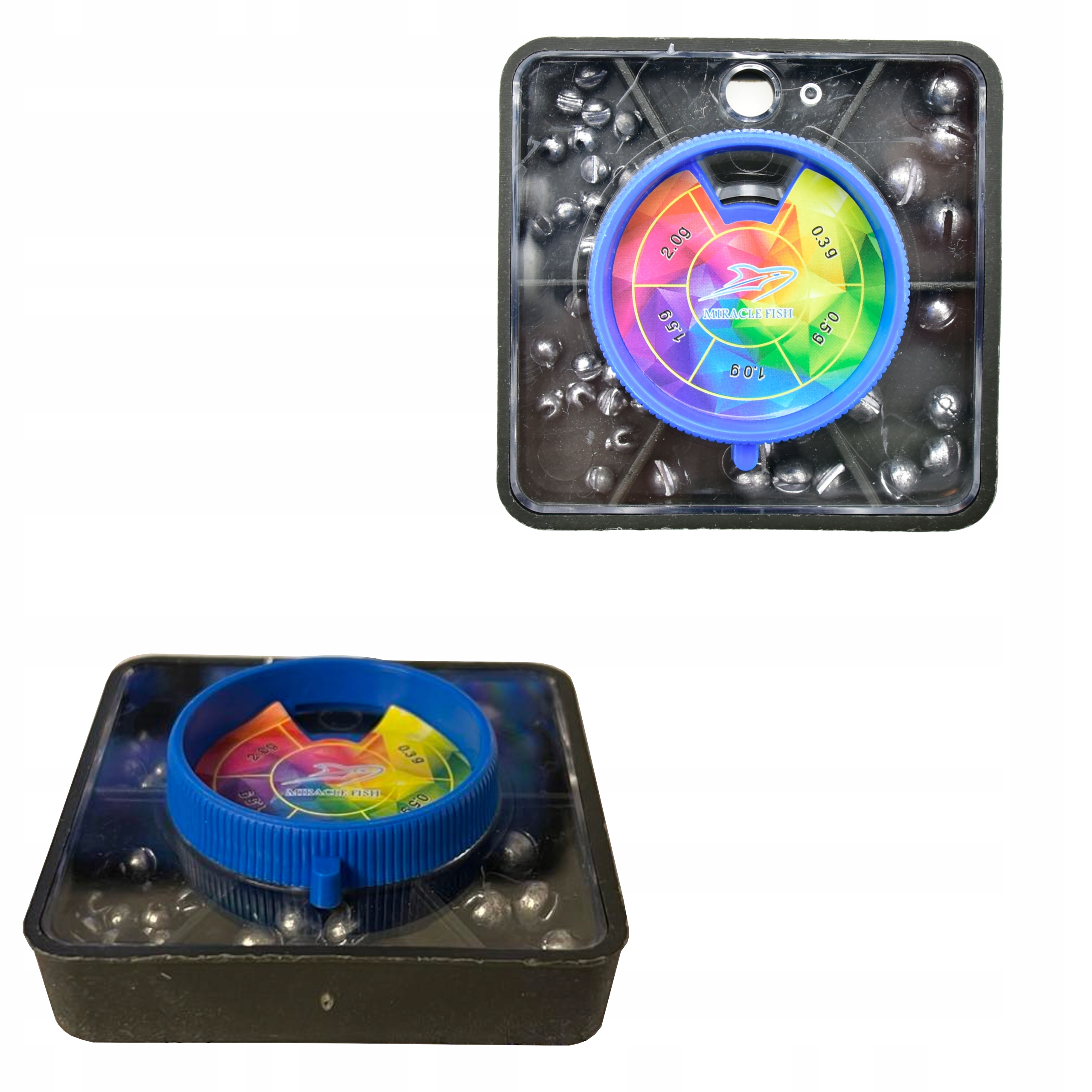 Śruciny ołów ciężarki wędkarskie nacinane 0,3 - 2,0g w praktycznym pudełku