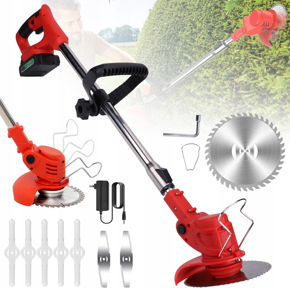Akumulátorová Vyžínač Křovinořez Zahradní Sekačka Na Trávu Sada 650W Aku