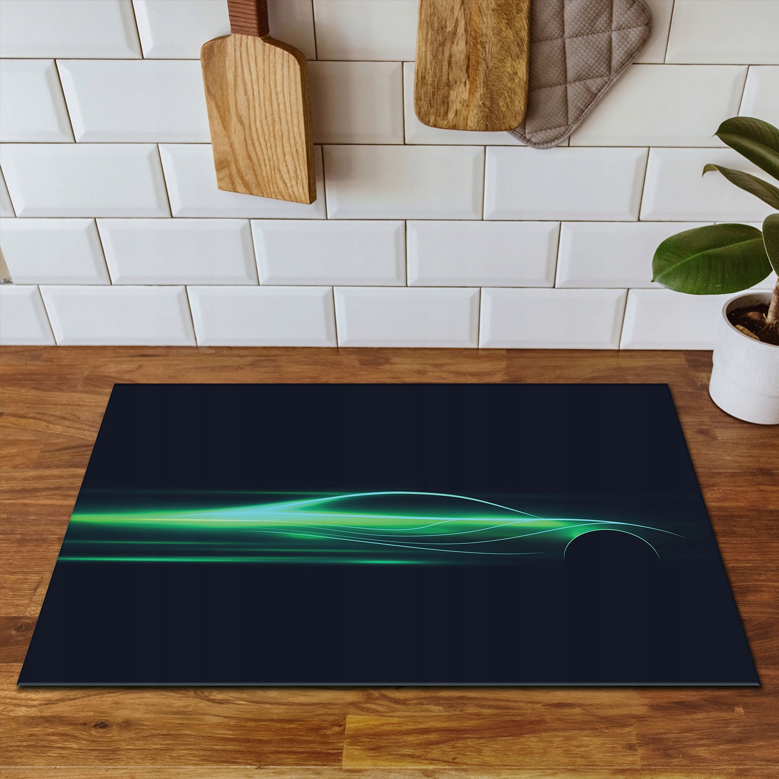 MATA WINYLOWA DO KUCHNI WIĘCEJ MIEJSCA 70x52 zielona samochód Marka inna