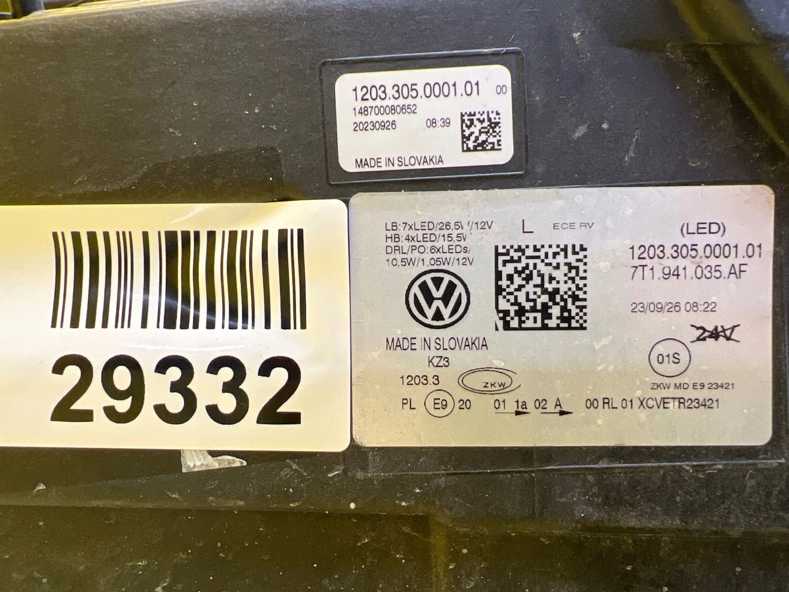 light left VW T7 Transporter Full Led 7T1941035AF