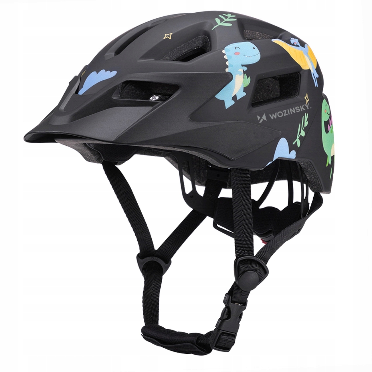 Dětská Mtb cyklistická přilba Wozinsky s odnímatelným kšiltem 48-52 cm černá