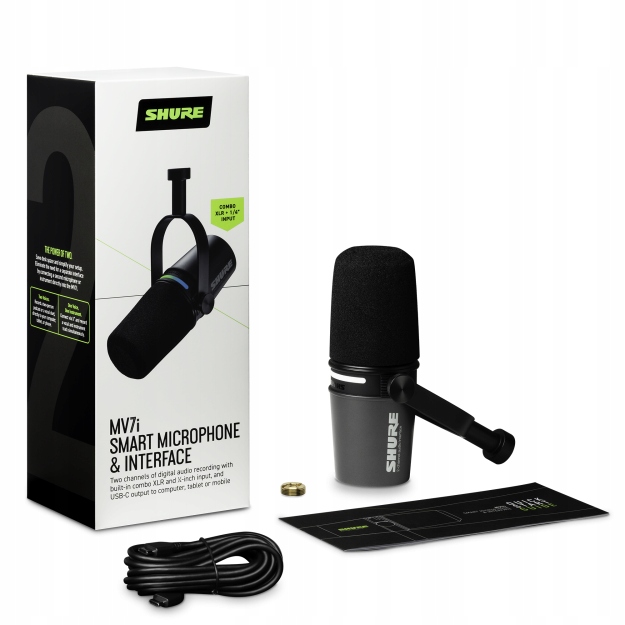Shure MV7i dynamický mikrofón s rozhraním a vstupom Combo (xlr/jack)