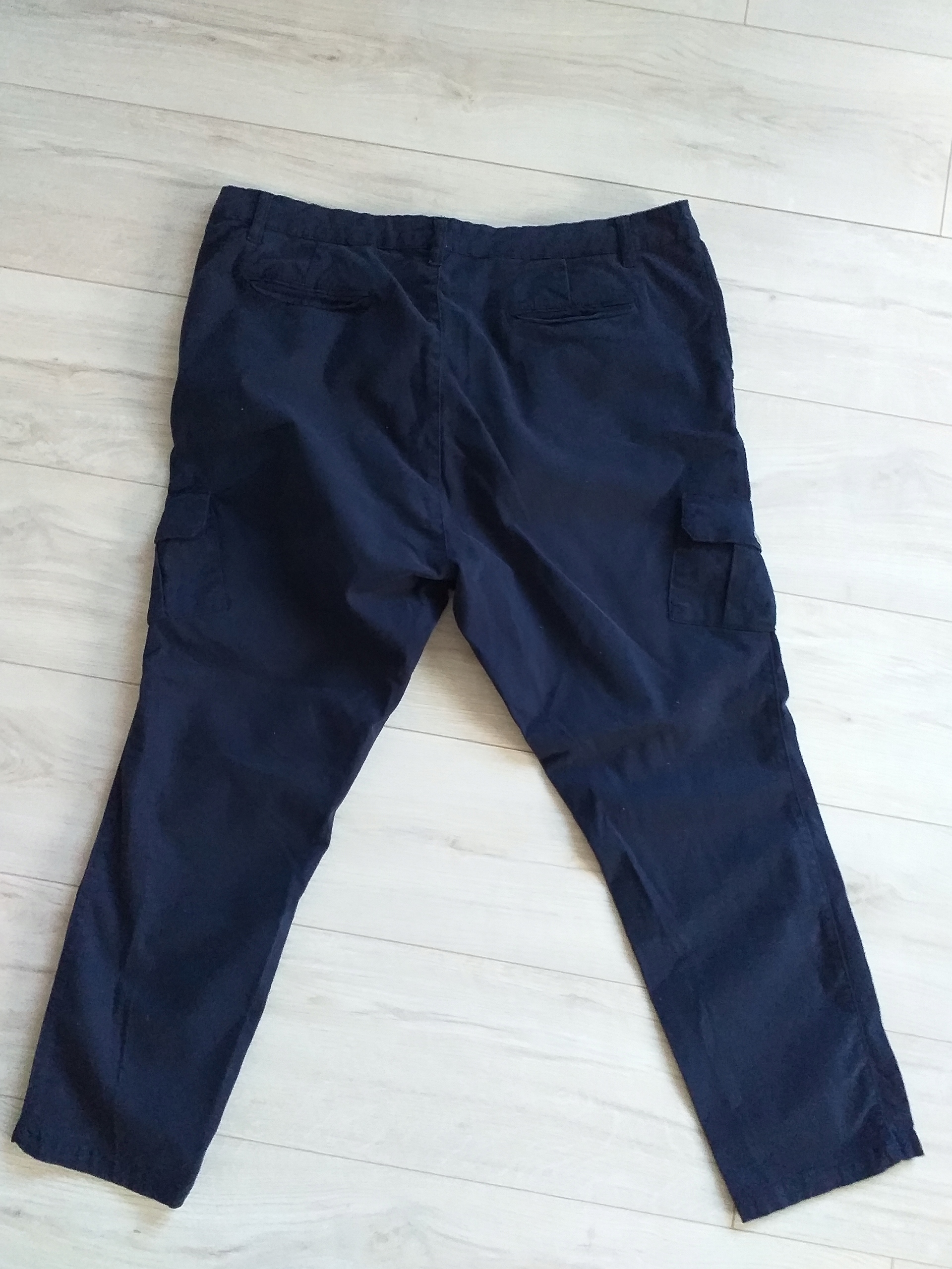 Spodnie granatowe baggy haremki Bonprix 44 XXL Fason baggy