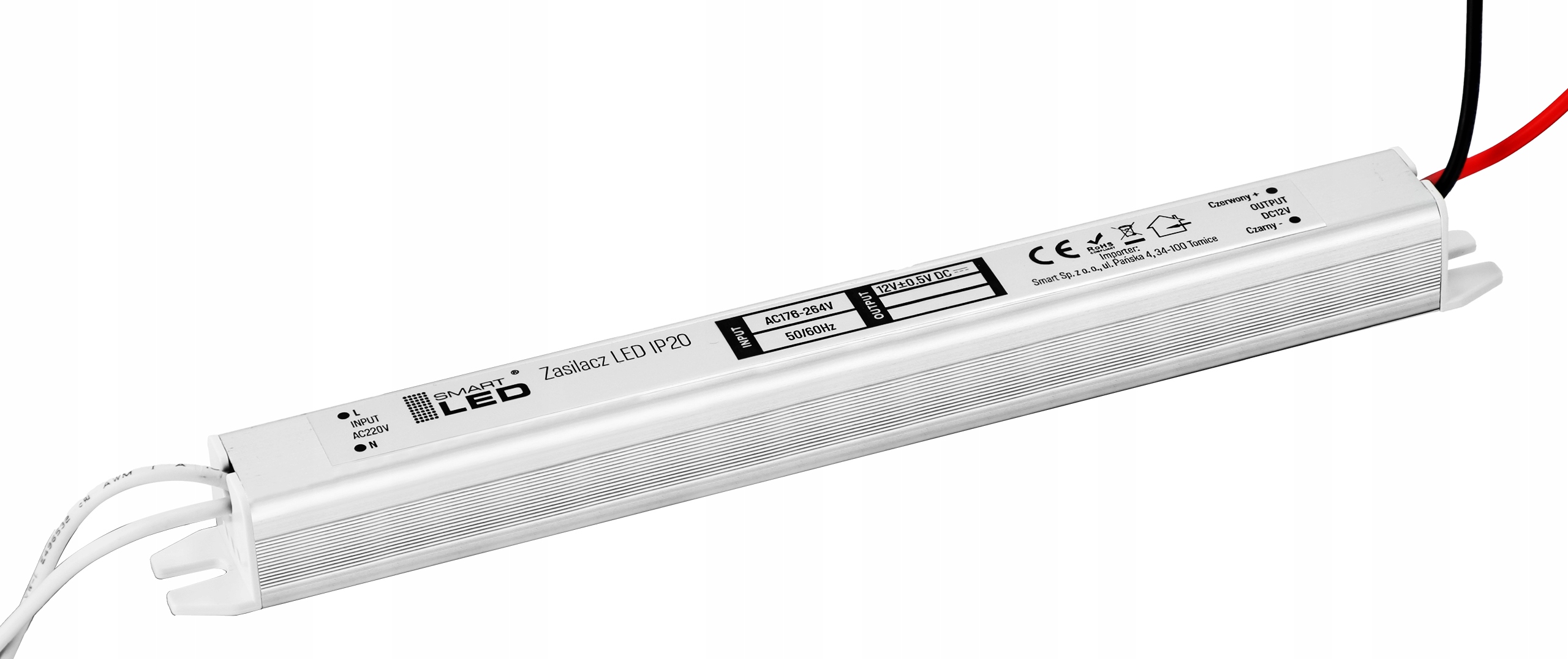 Zasilacz LED 12V 24W 2A Do Taśm Taśmy Transformator Ultra Slim Cienki Moc znamionowa wyjściowa 25 W
