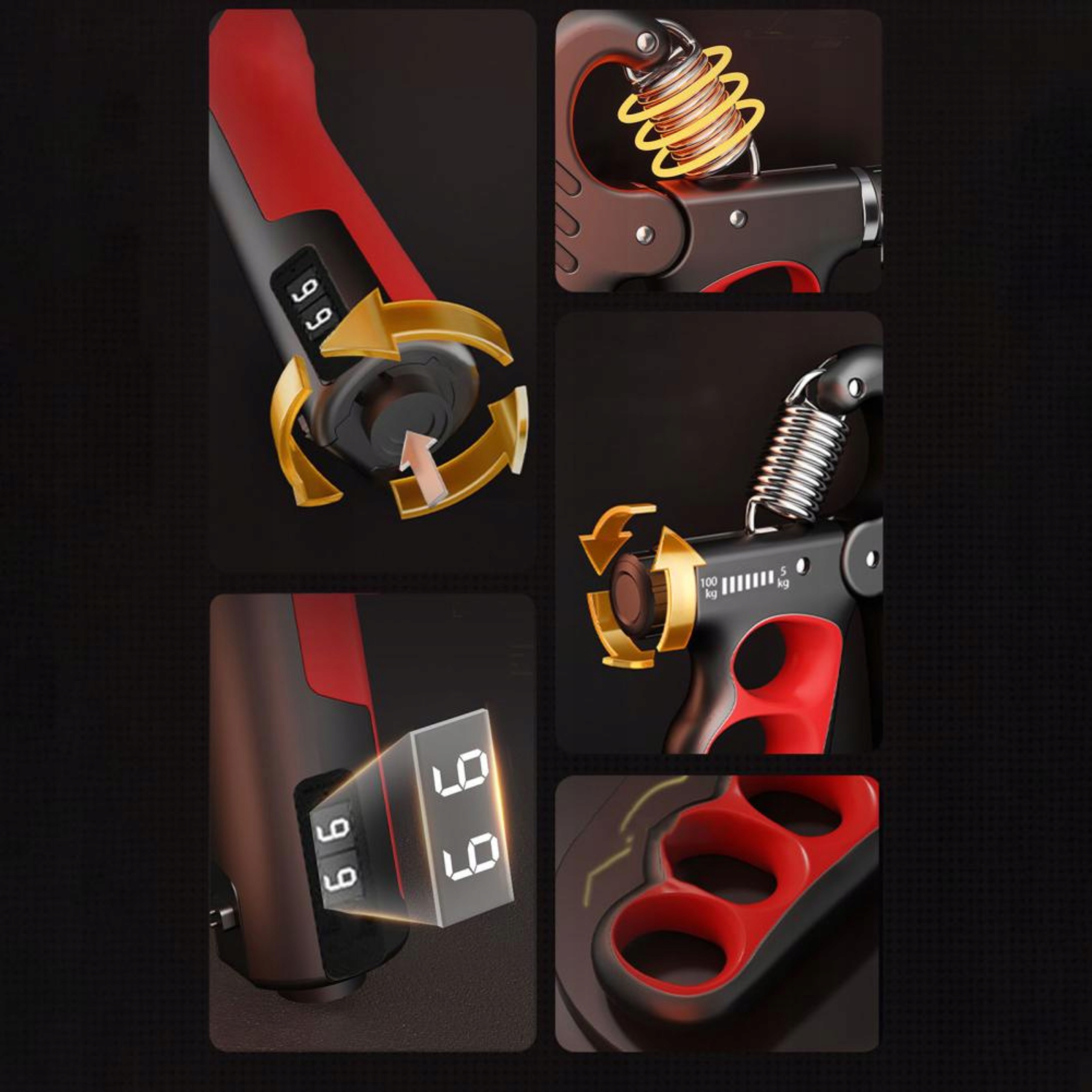 Ściskacz Do Rąk Dłoni 100KG z Regulacją Licznikiem Mocny PREMIUM Trening Kod producenta Ściskacz Do Rąk Dłoni 100KG z Regulacją