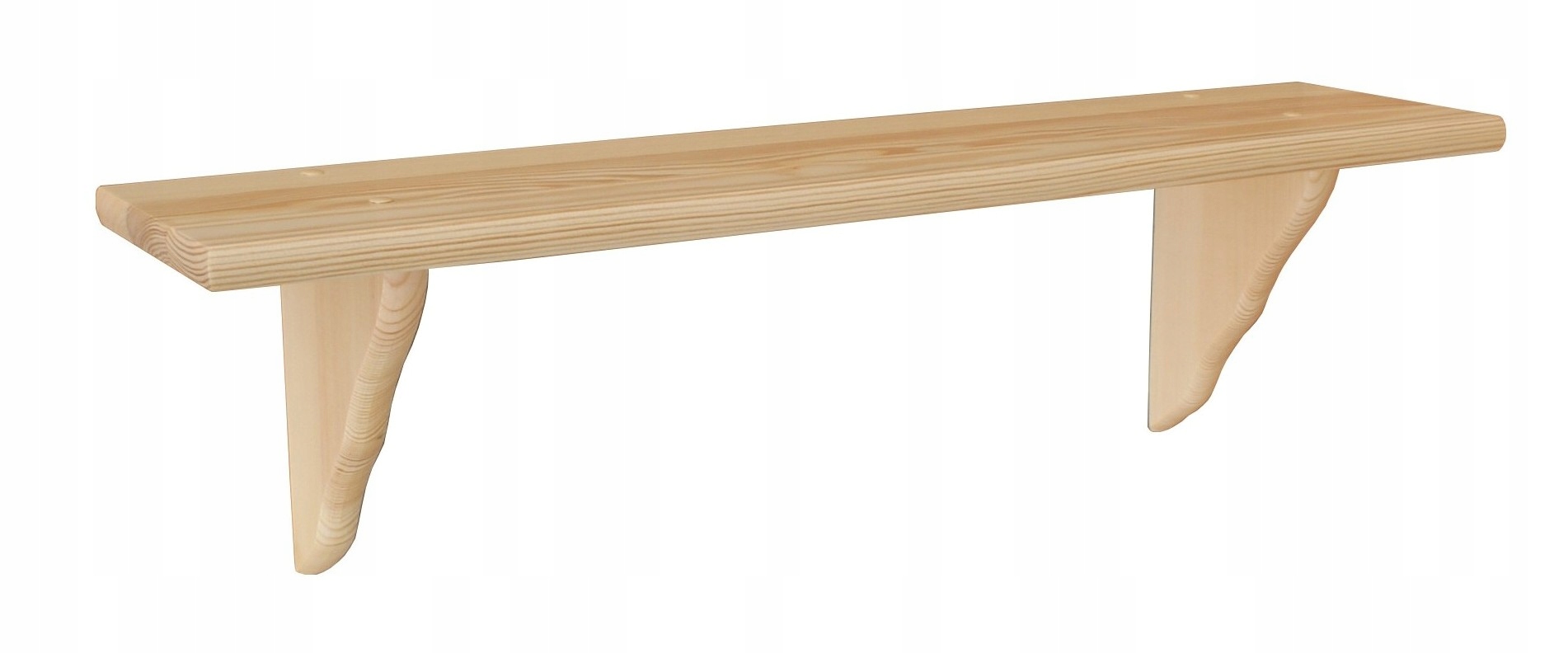PÓŁKA ŚCIENNA WISZĄCA DREWNIANA PROSTA Z PODPÓRKAMI 80 CM SOSNA