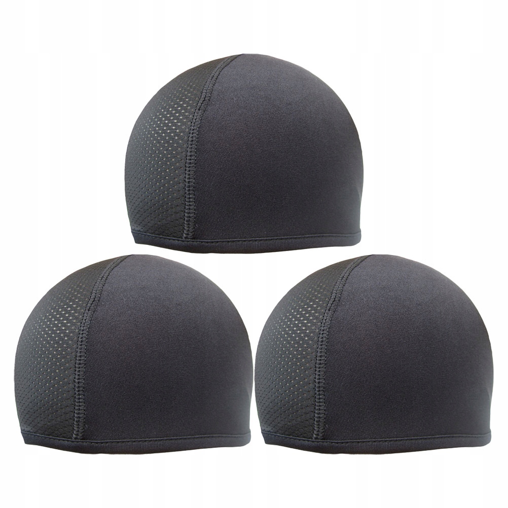 3 Szt. Czarna Sportowa Czapka Pod Kask Rowerowy