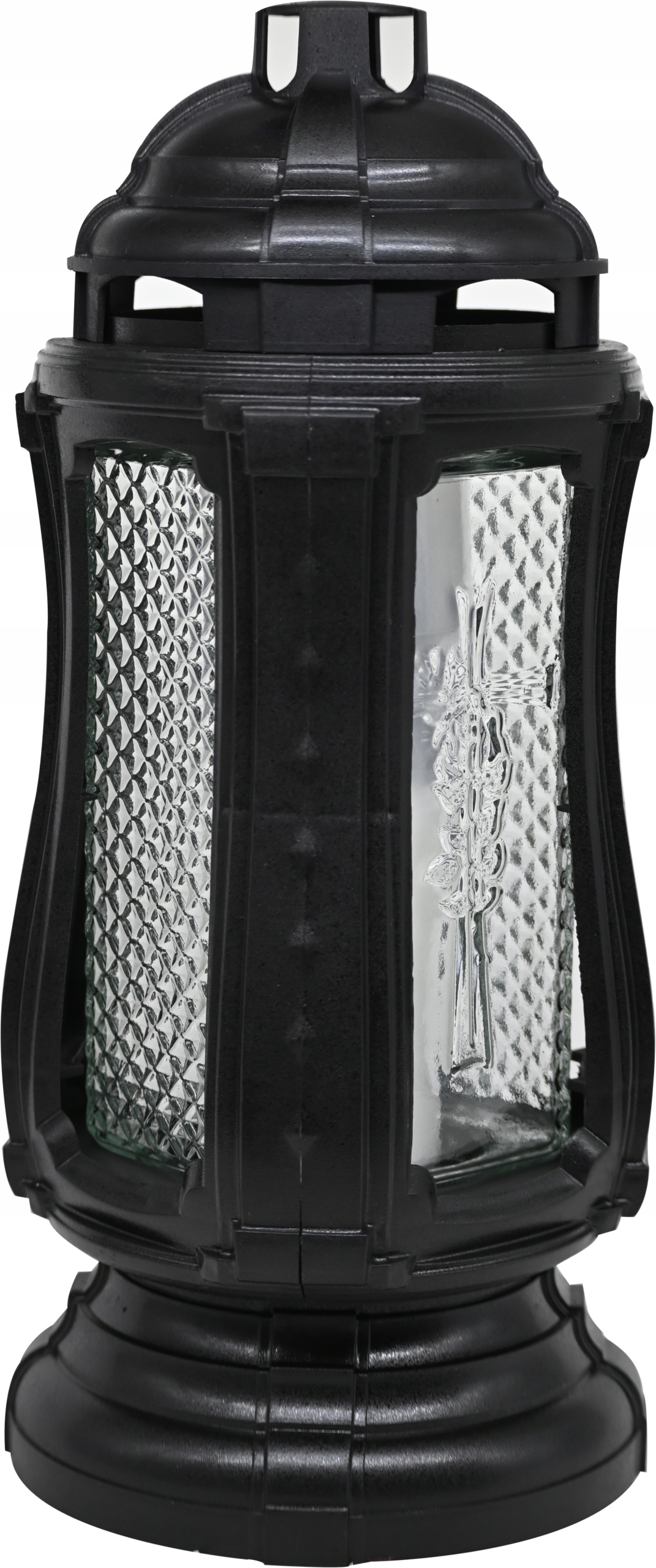 Znicz PREMIUM lampion latarnia CZARNY MATOWY FLAMIA WYSOKI 32cm