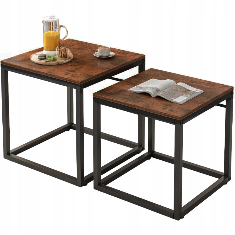 STOLIK KAWOWY ŁAWA STÓŁ ZESTAW STOLIKÓW 2w1 LOFT INDUSTRIALNY RUSTYKALNY