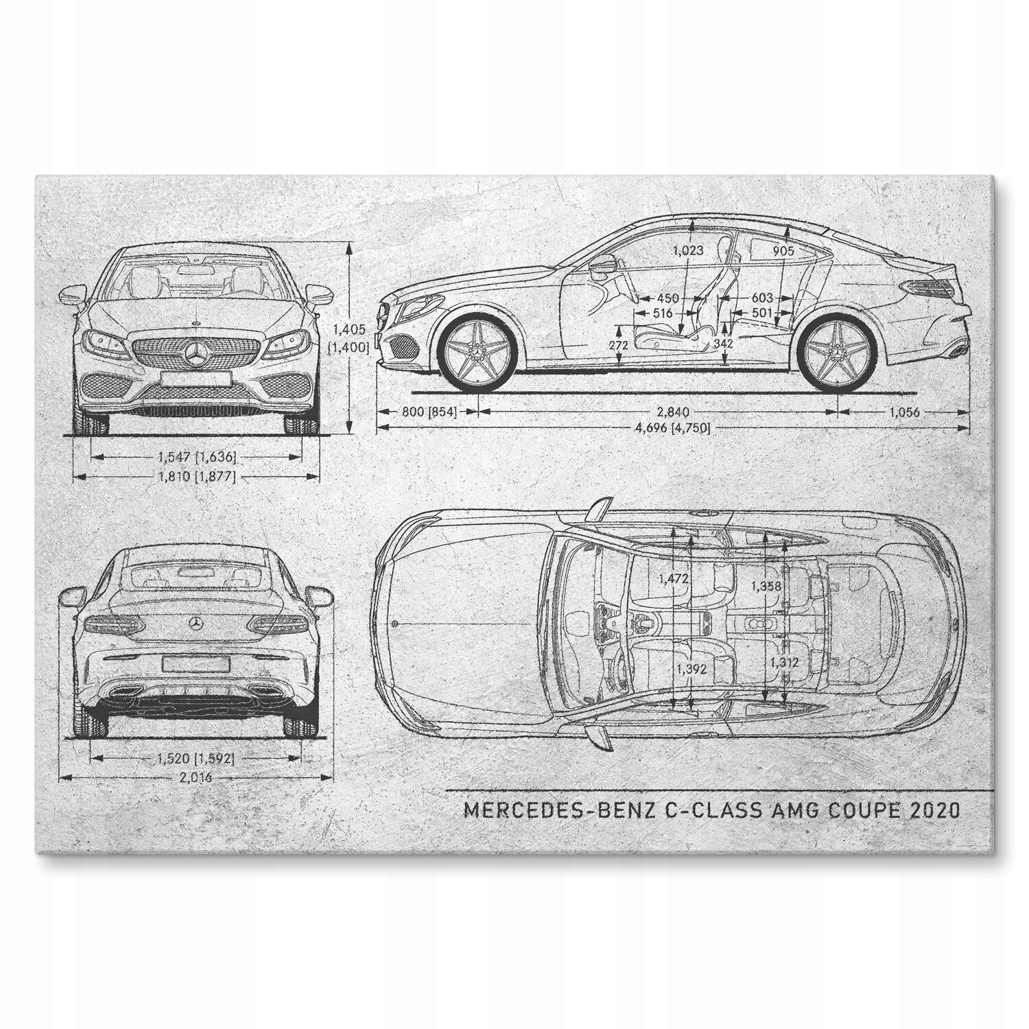 Kovový plakát Mercedes C Amg Stone Szyld Plech 42 x 59,4 cm Dárek