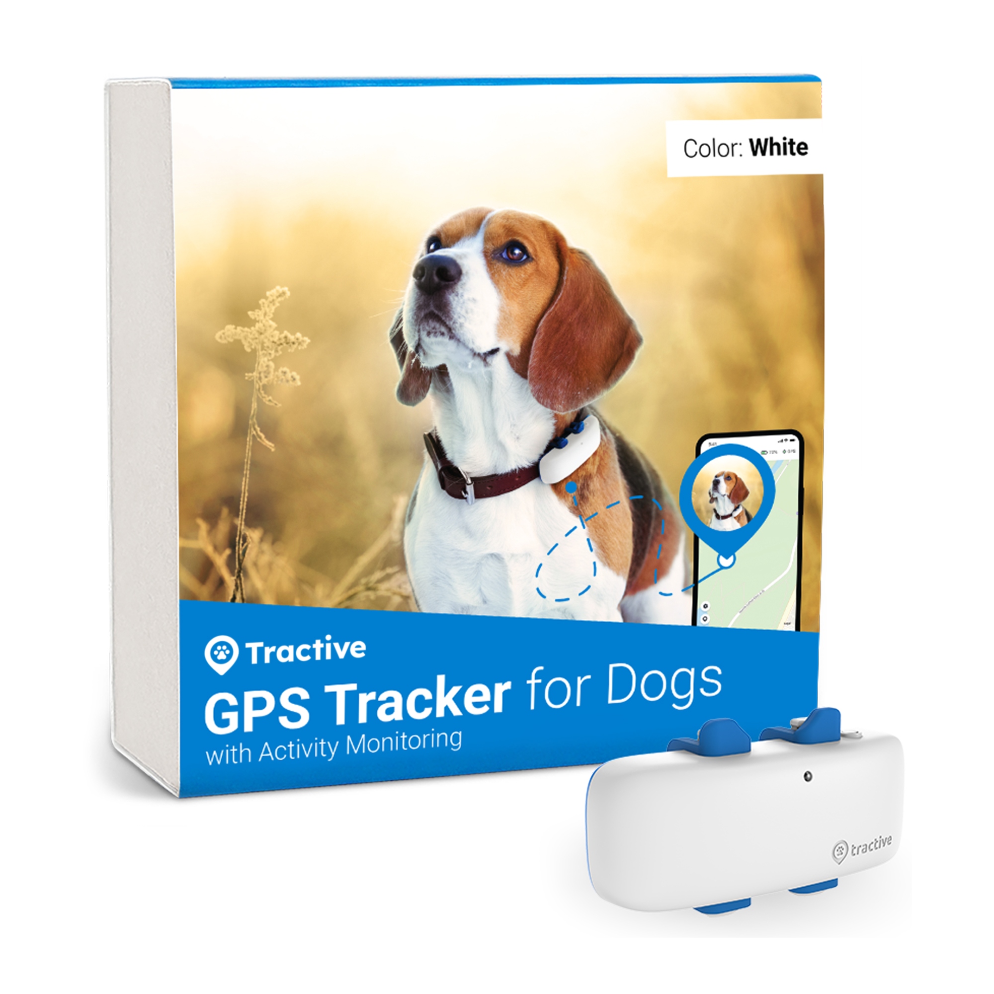 Gps lokátor pro psy Tractive Barva: Bílá