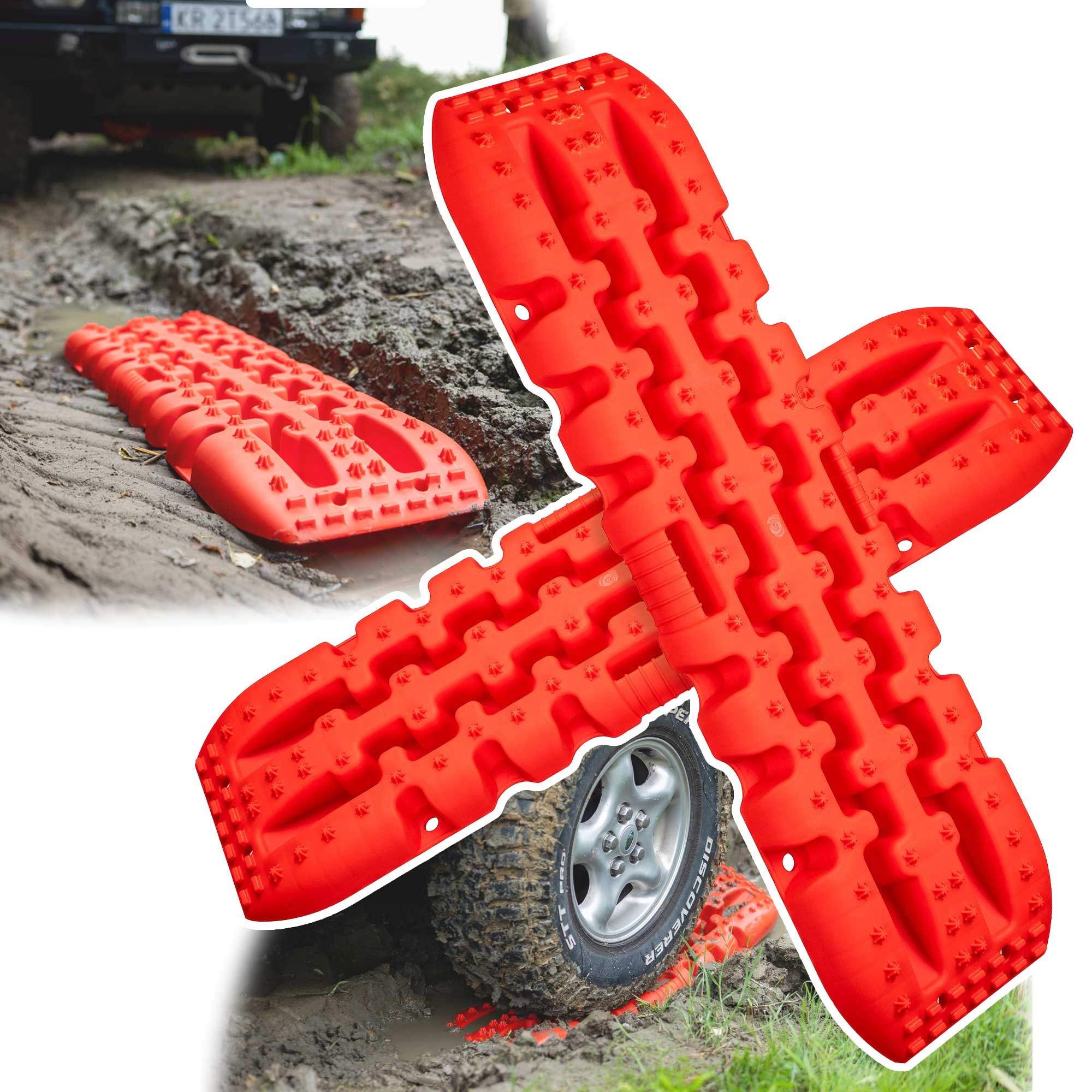 Pískové Trapy 2KS Blátivé Sněhové Nájezdy 4x4 Off Road Red Červené 10T