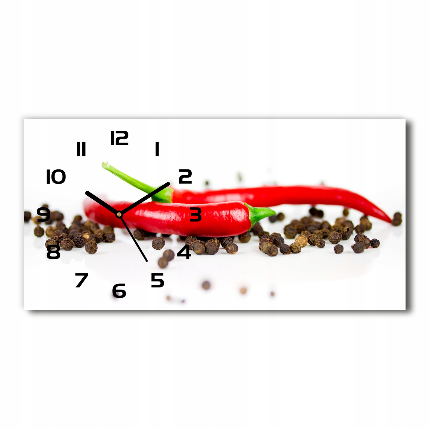 

Zegar szklany na ścianę Chilli i pieprz 60x30 cm