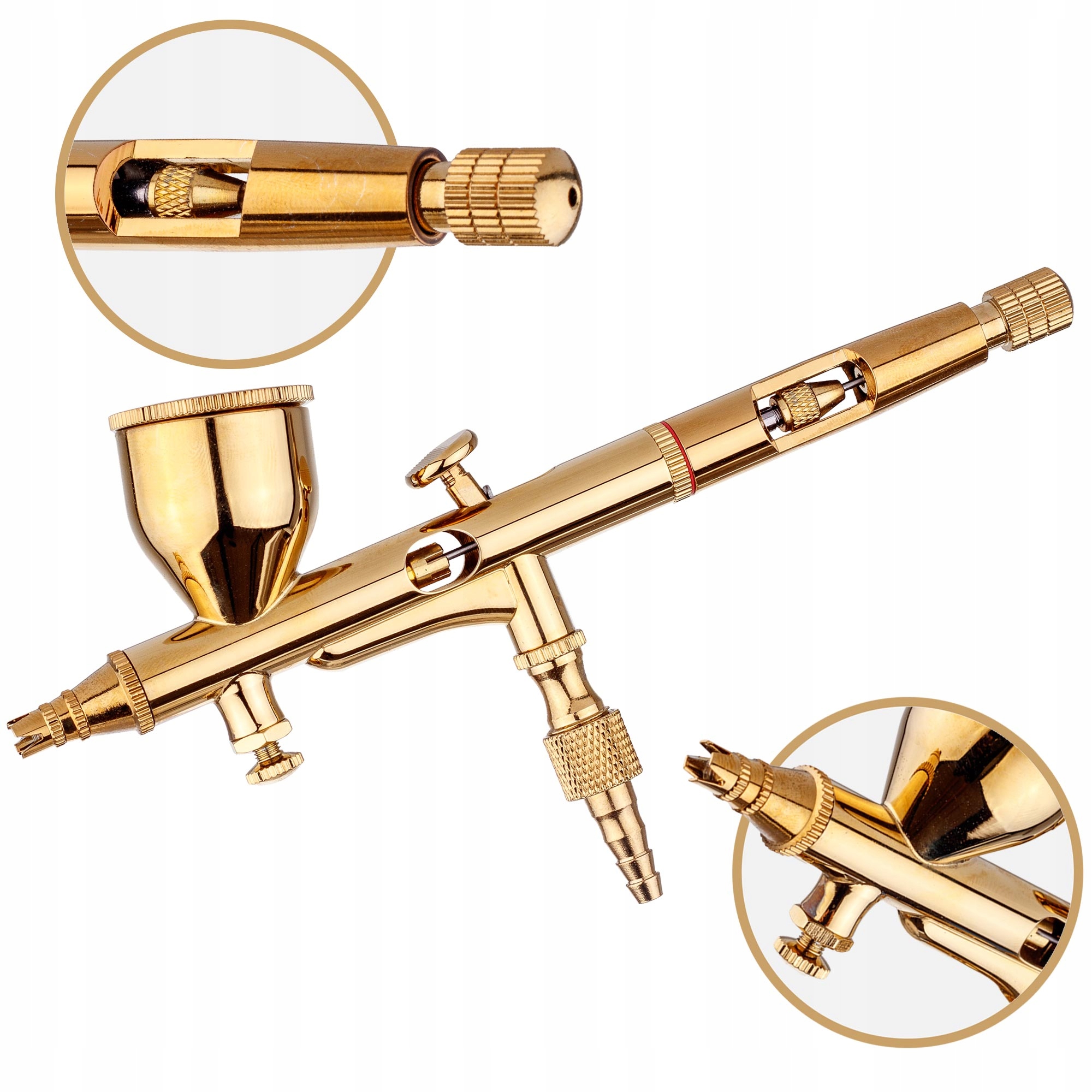 Modelářský Airbrush Precizní Zlatá Tryska 03 MM Double Action Nástroj