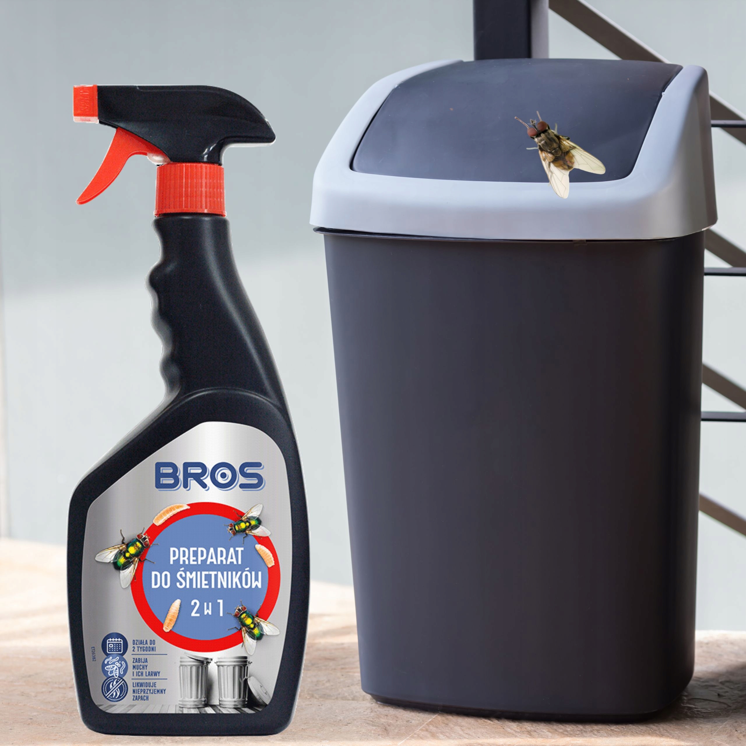 BROS PREPARAT DO OCHRONY ŚMIETNIKÓW PRZED MUCHAMI 2 W 1 USUWA LARWY Kod producenta 966