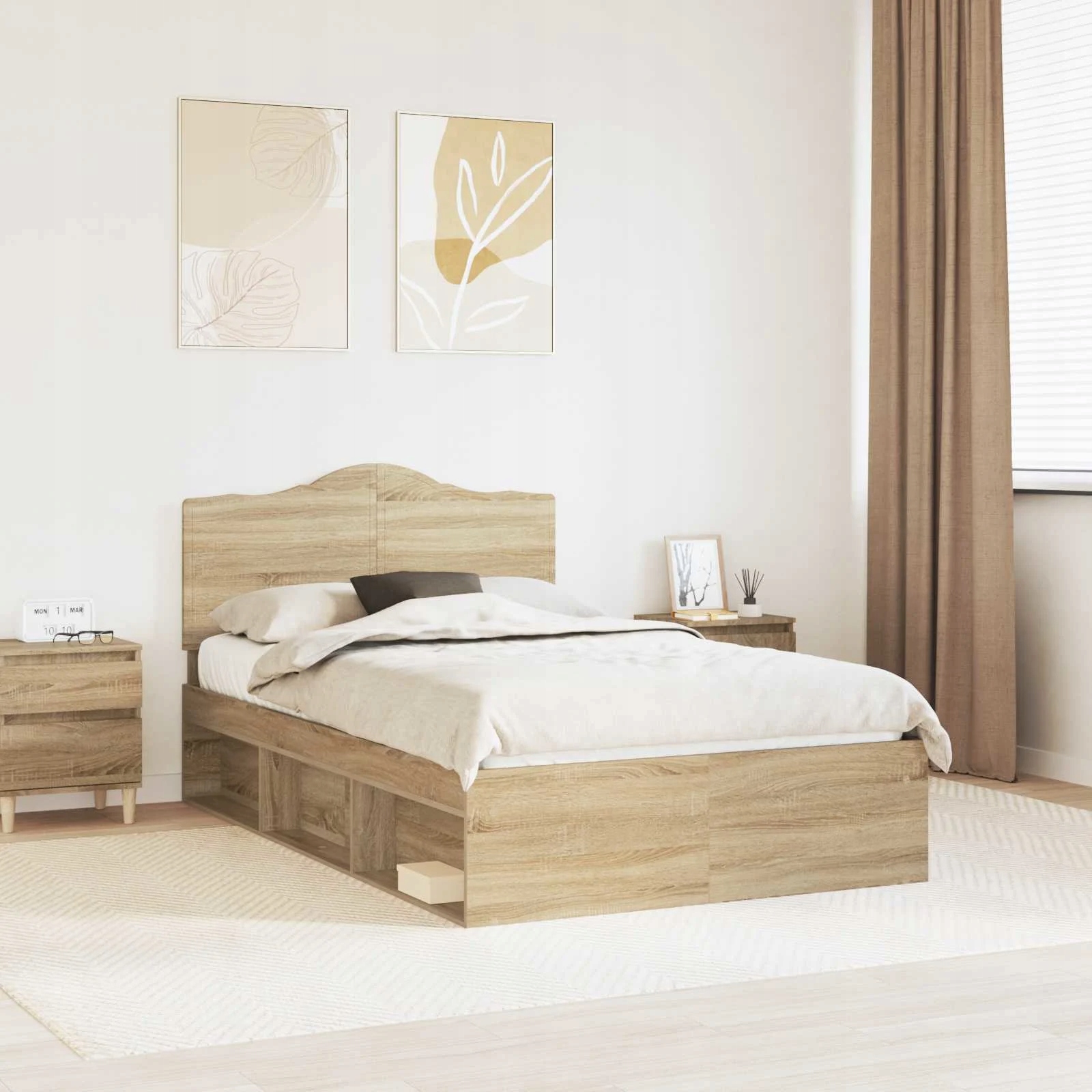 vidaXL Rám postele s čelo Sonoma 120 x 190 cm Masivní borové dřevo