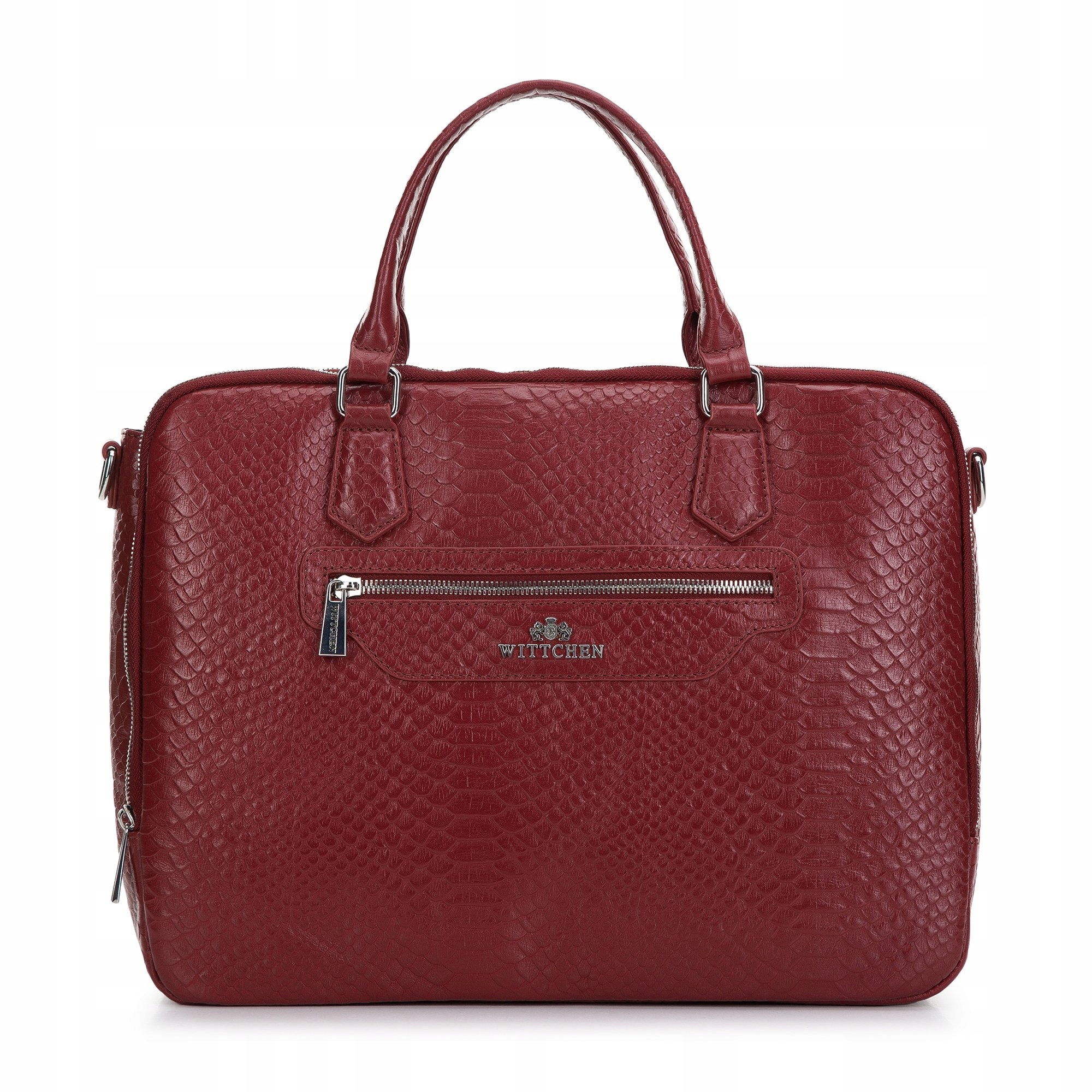 Wittchen torba na laptopa 13” ze skóry croco bordo