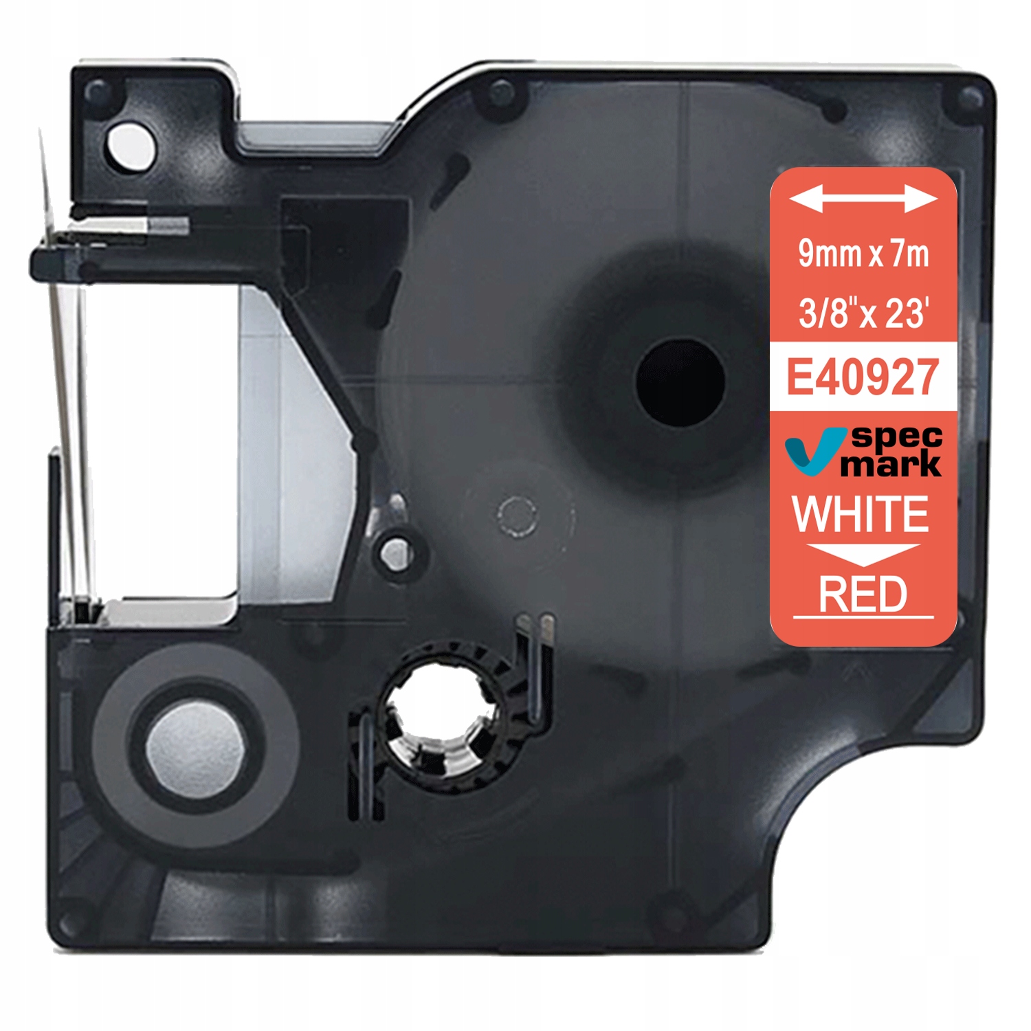 Taśma do DYMO D1 40927 9mm/7m Czerwona/Biały