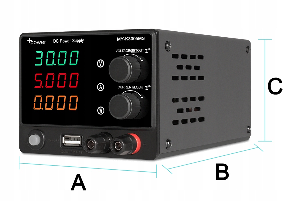 Zasilacz laboratoryjny +POWER 30V 5A ENKODERY Marka bez marki