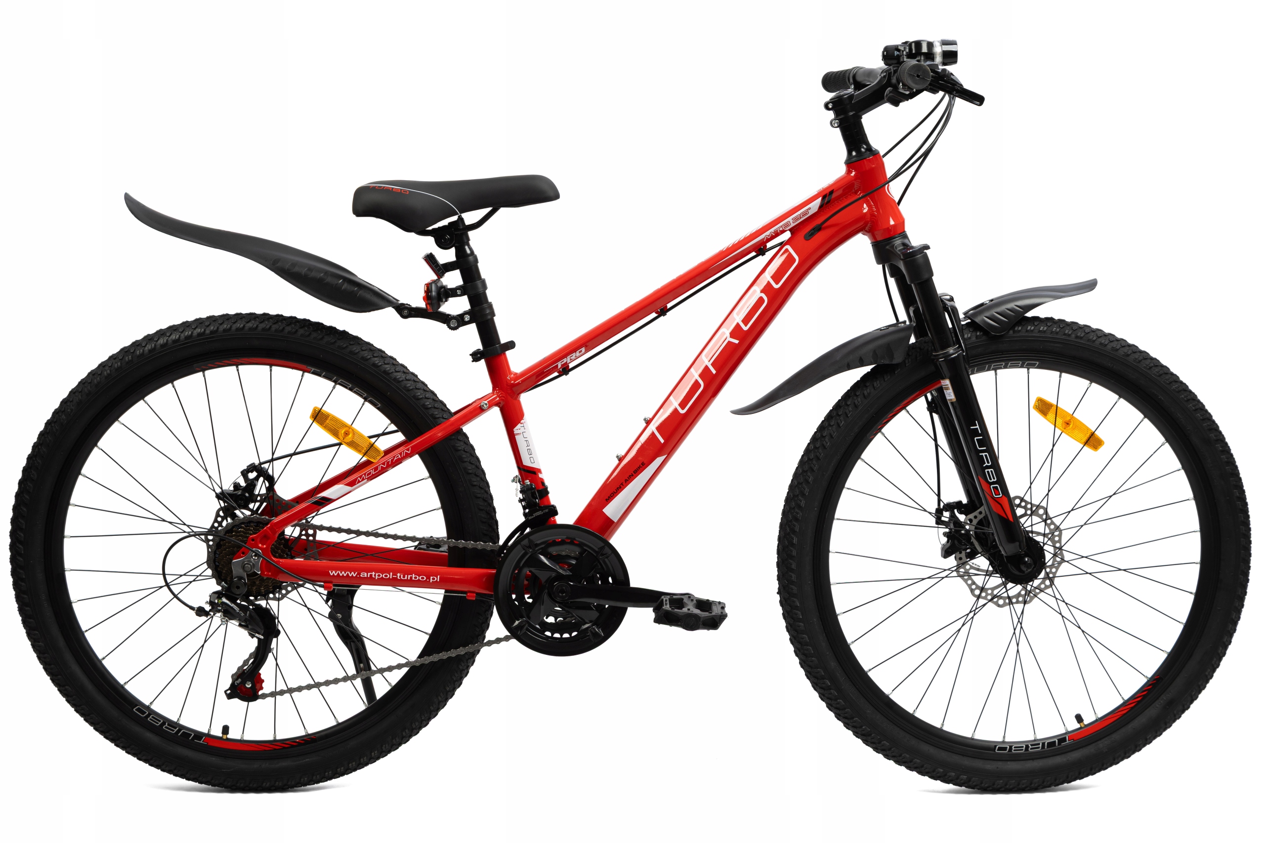 Rower Górski Mtb 26 Shimano Czerwony Aluminiowy Hamulce Tarczowe Na Komunie