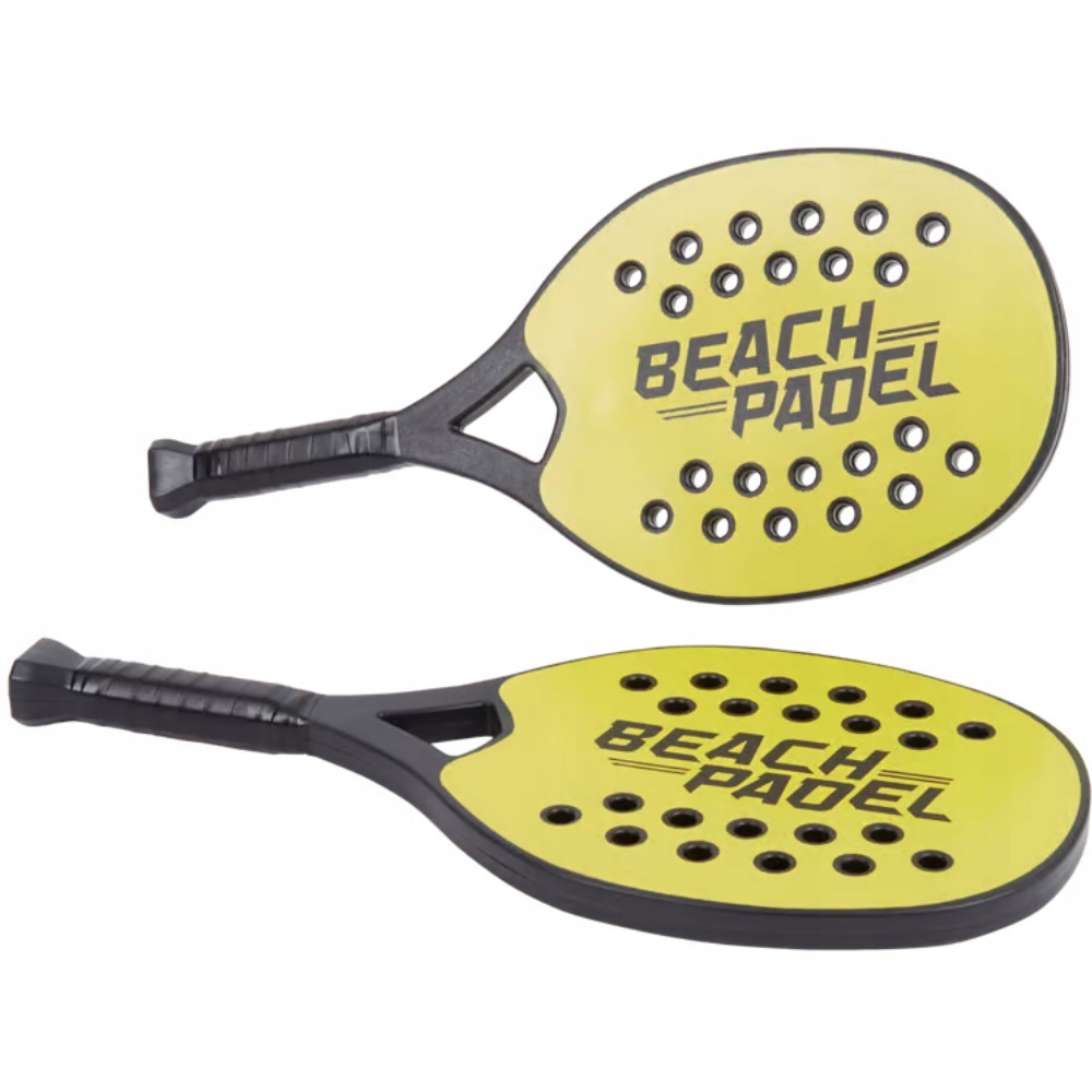 SOLIDNY ZESTAW DO PADLA Tenisa Plażowego 2x MOCNA Rakieta + Piłki żółty