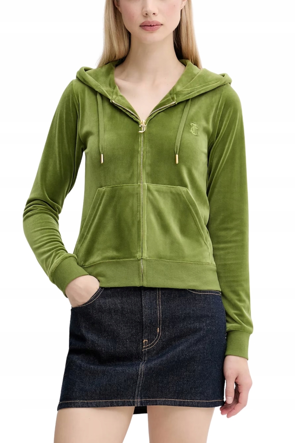 Juicy Couture Olivová dámská mikina Robertson Hoodie L