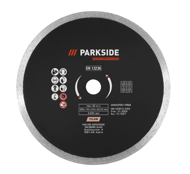 PARKSIDE Performance - Tarcza tnąca diamentowa (pełna krawędź) 125mm