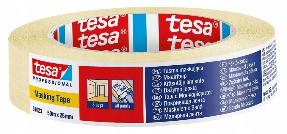 

Taśma Papierowa Maskująca Tesa Malarska 25mm 50m
