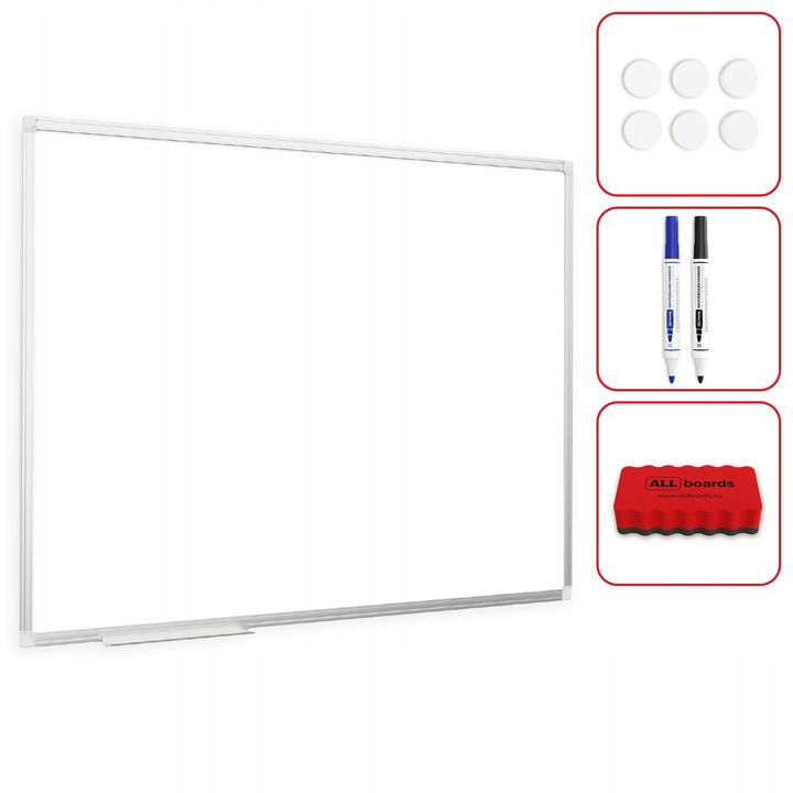 Duża Tablica Magnetyczna Na Ścianę Dla Dzieci Biała 90x60 Gratisy