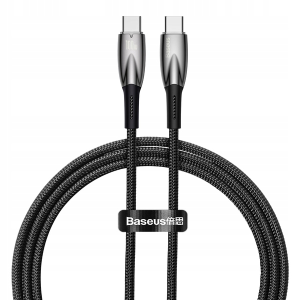 BASEUS MOCNY PODŚWIETLANY KABEL TYPE-C USB-C SZYBKIE ŁADOWANIE 100W PD 1M Marka Baseus