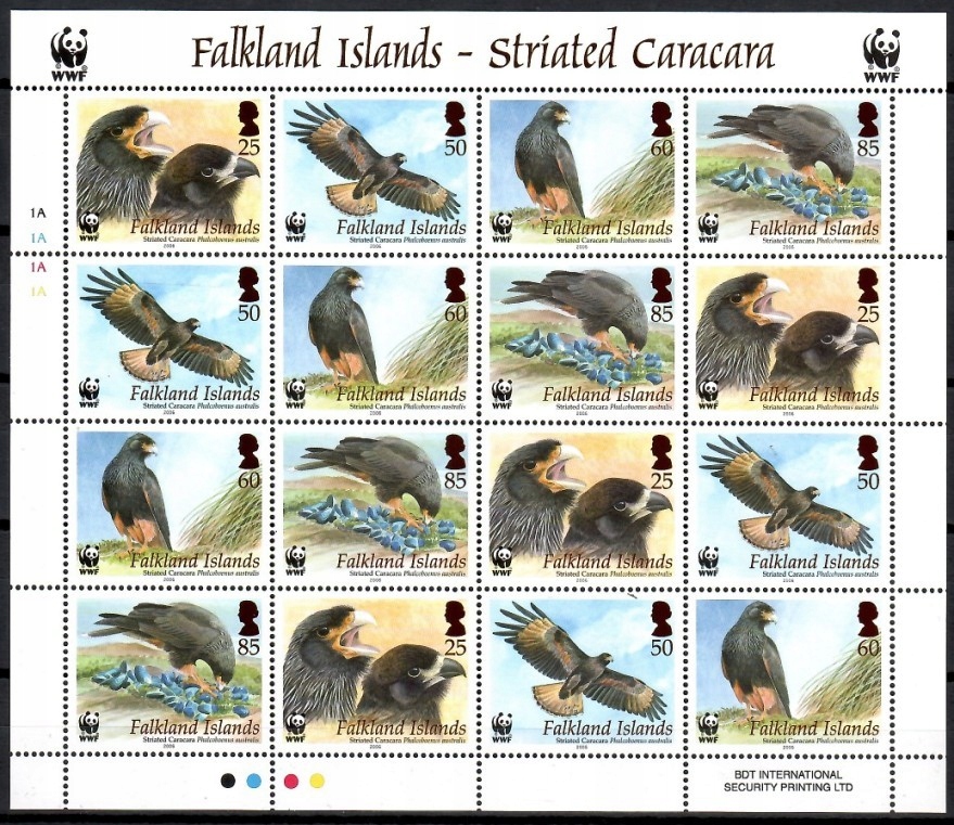 Falklandy 2006 Mi ark 976-979 Czyste **