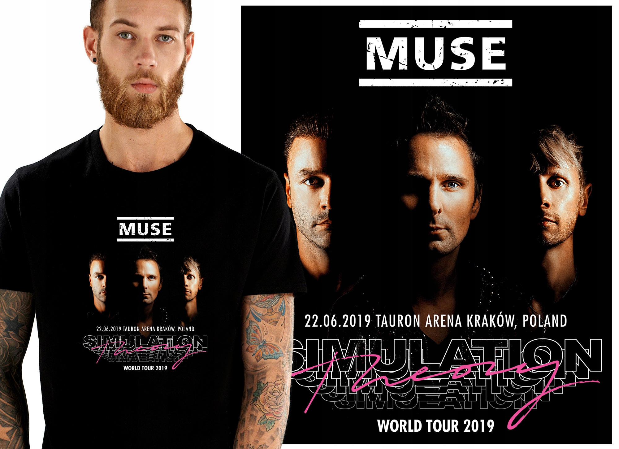 

Muse Simulation Theory Tour 2019 Koszulka Męska S