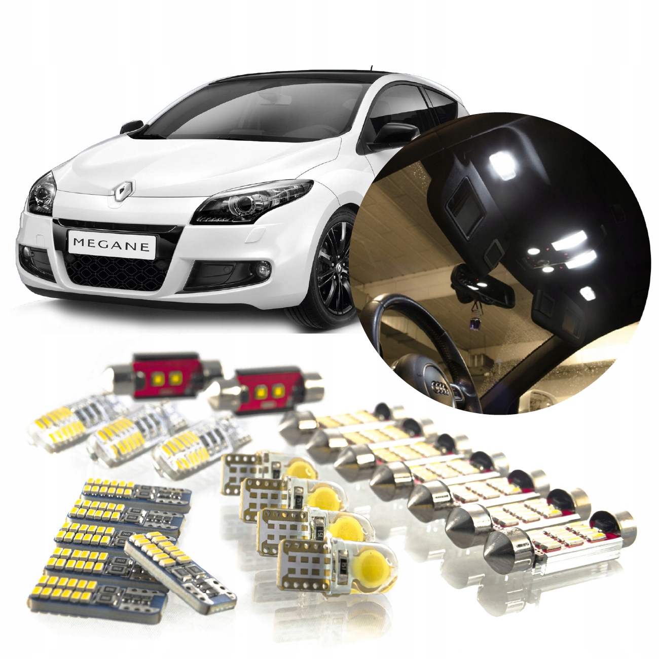 Renault Megane III – Sada Led Osvětlení Interiéru! Vip