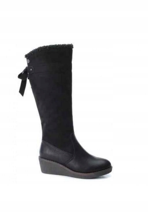 Refresh Černé Zateplené Kozačky Na Koturnu 36CM 36CM