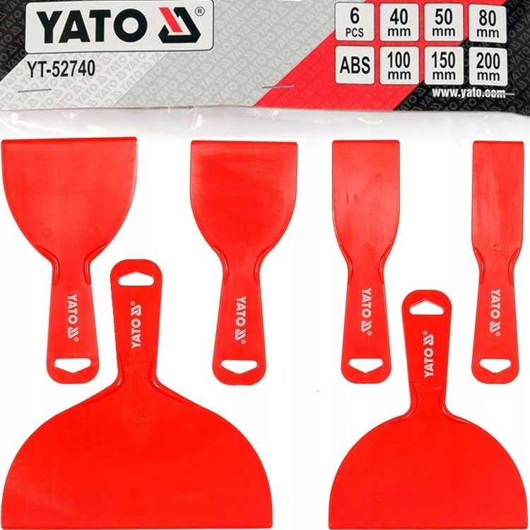 Yato Szpachelki Plastikowe Skrobaki Zestaw 6 Szt