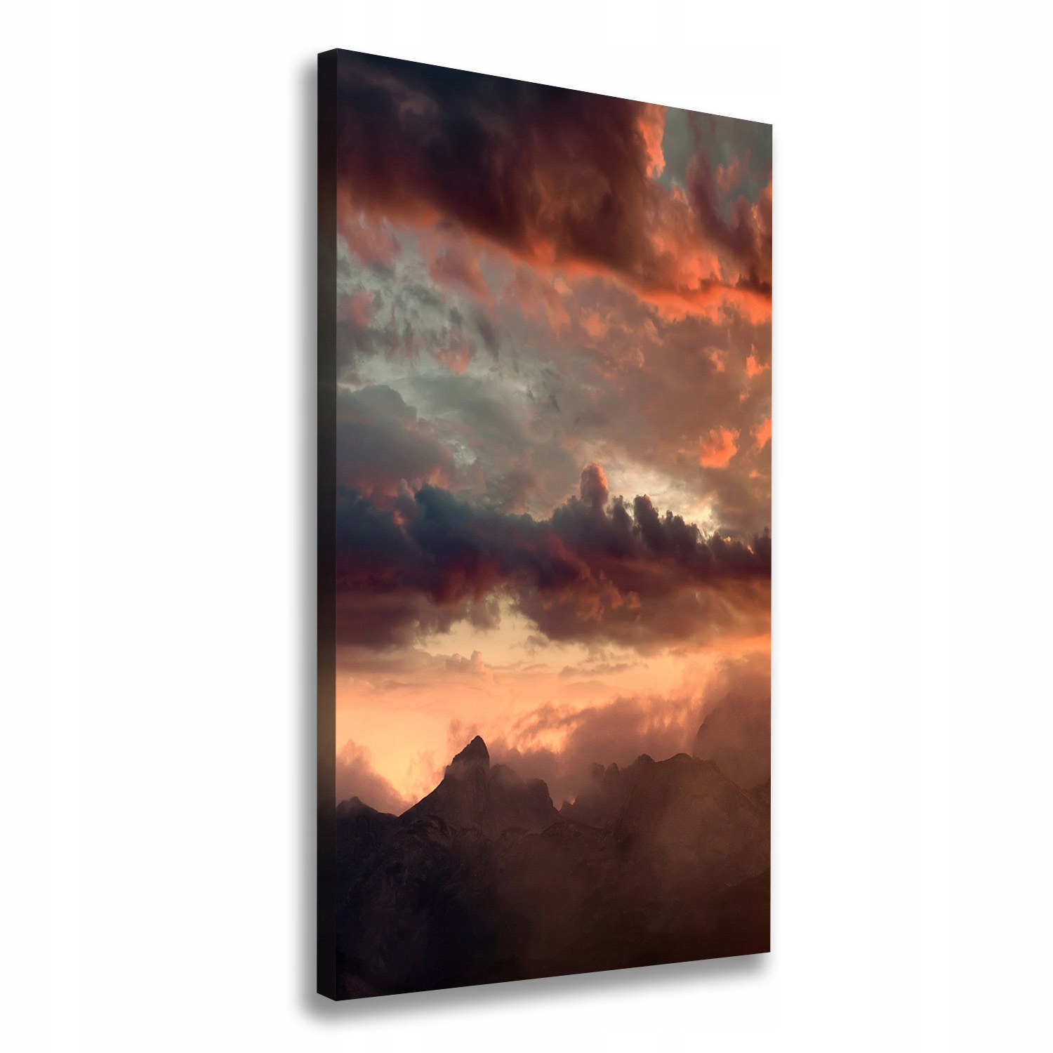

Foto obraz na płótnie Zachód słońca góry 50x100 cm
