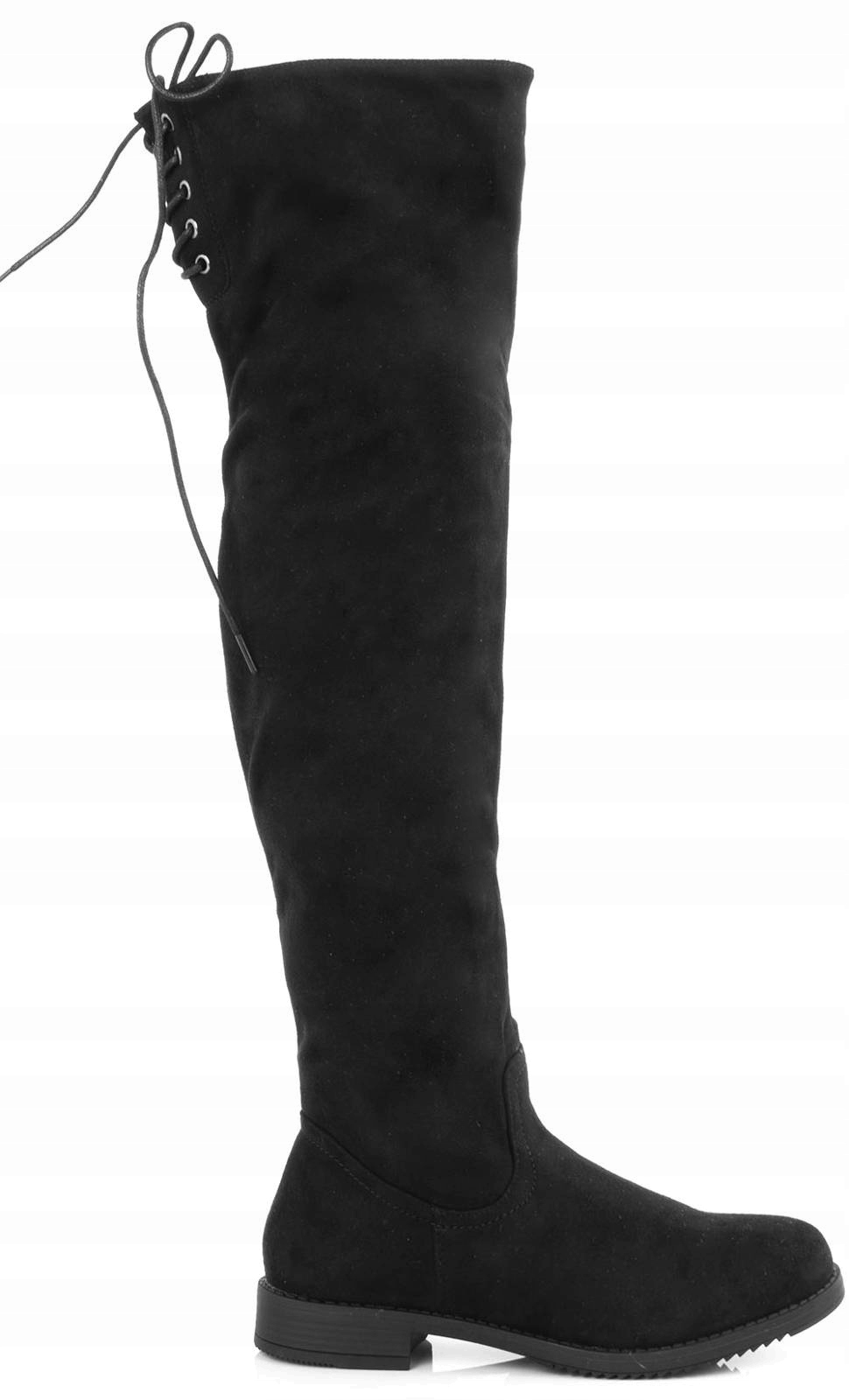 

6770 Czarne Damskie Zamszowe Kozaki Za Kolano 37