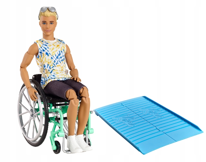 

Lalka Barbie Ken na wózku wózek inwalidzki Matell
