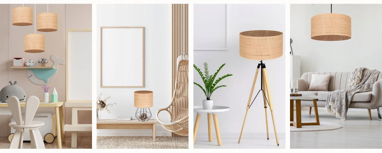 ABAŻUR WALEC DO LAMP PLAFONU RATAN 30CM BOHO EAN (GTIN) 5904194206550