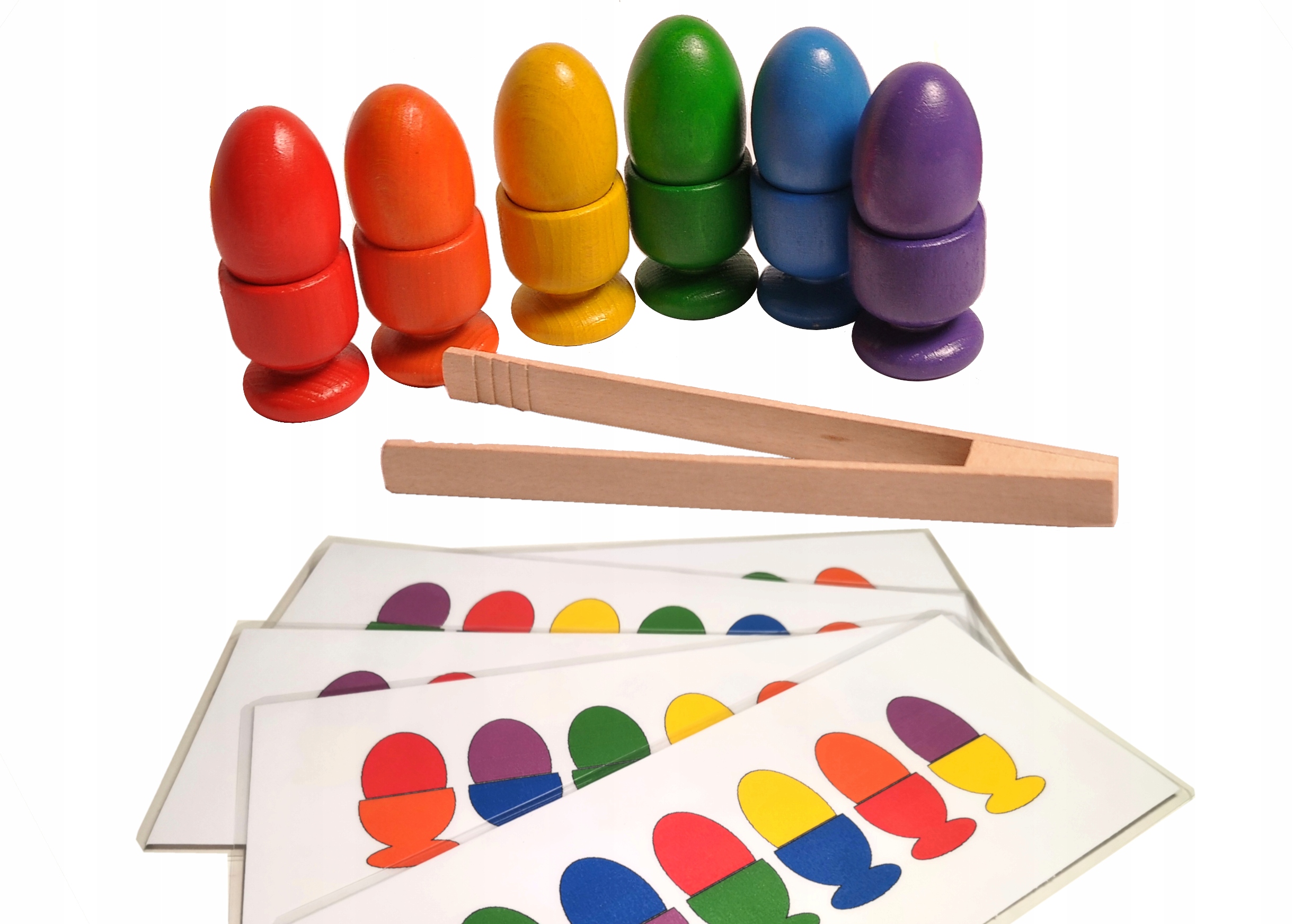 

Jajka w kieliszkach, schematy, szczypce Montessori