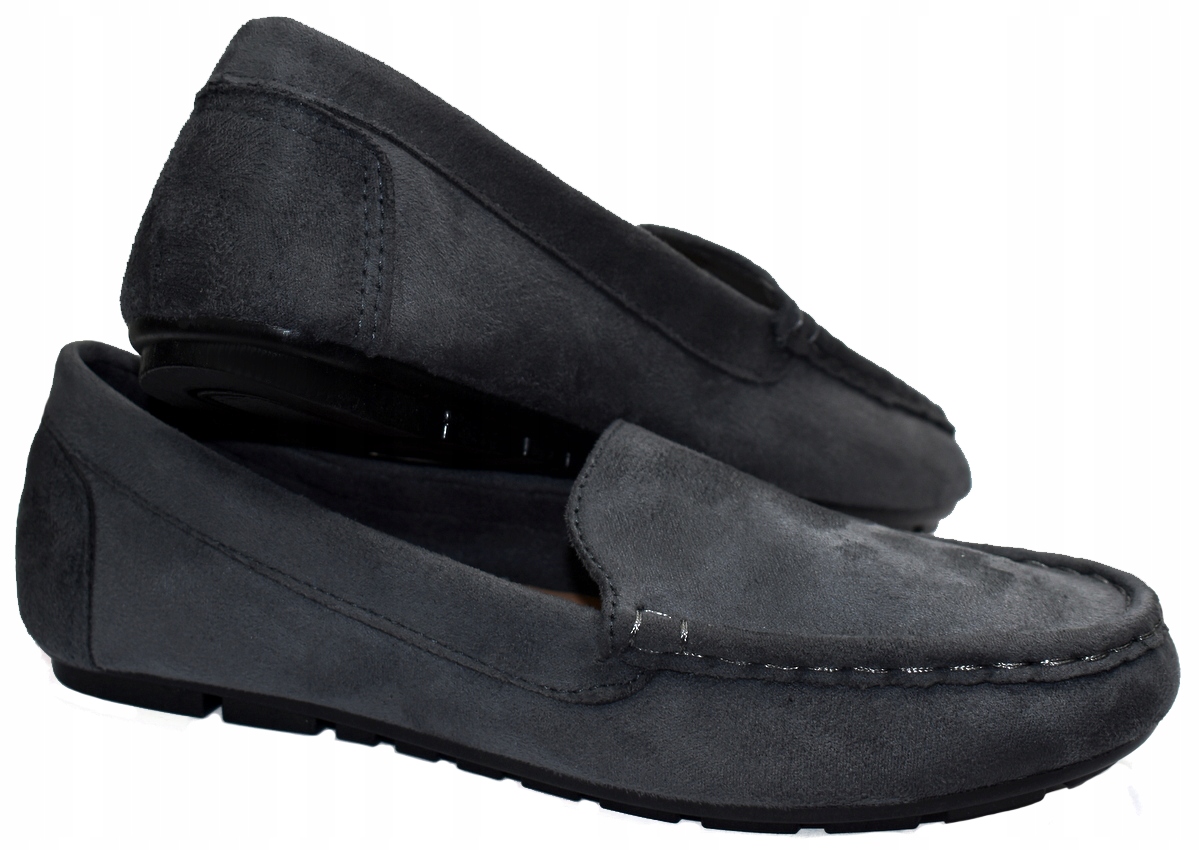 FOOTWEAR Nowe Szare PÓŁBUTY Mokasyny Wizytowe 23 cm - 36