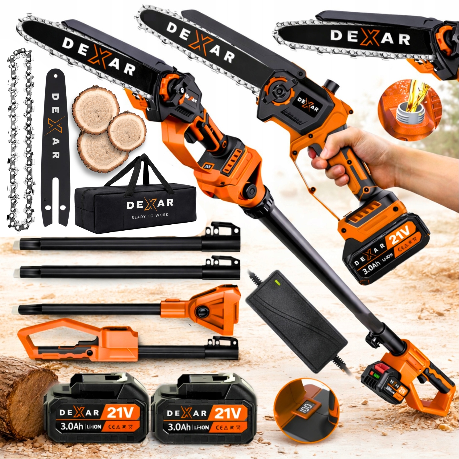 2v1 Aku Řetězová Pila Na Výložníku Elektrická bezkartáčová